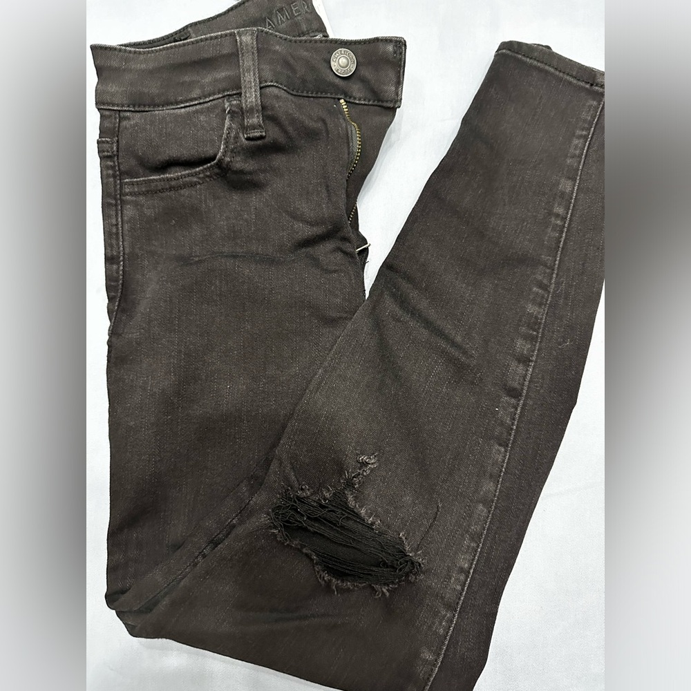 AE Black Skinny Jeans Destroyed Size 4S
